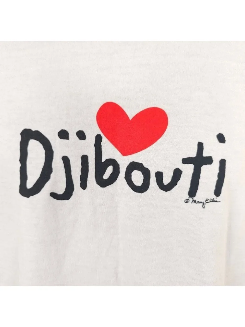 Djibouti T Shirt Mens Size Medium White Mary Ellis Souvenir Tee East Africa